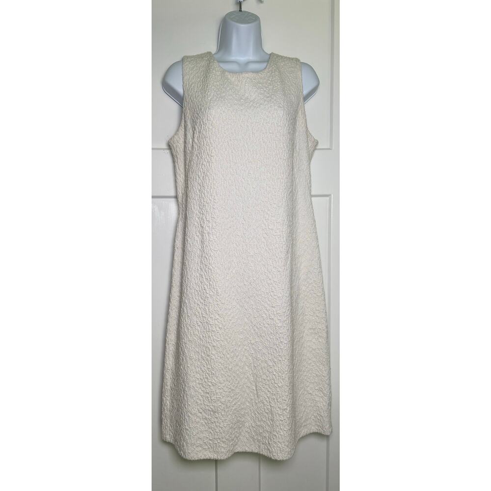 J.McLaughlin Sleeveless White‎ Sheath Dress Knee Length Size MEDIUM Textured